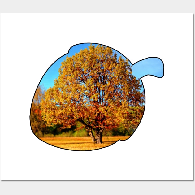 Acorn Outline (Autumn) Wall Art by gorff